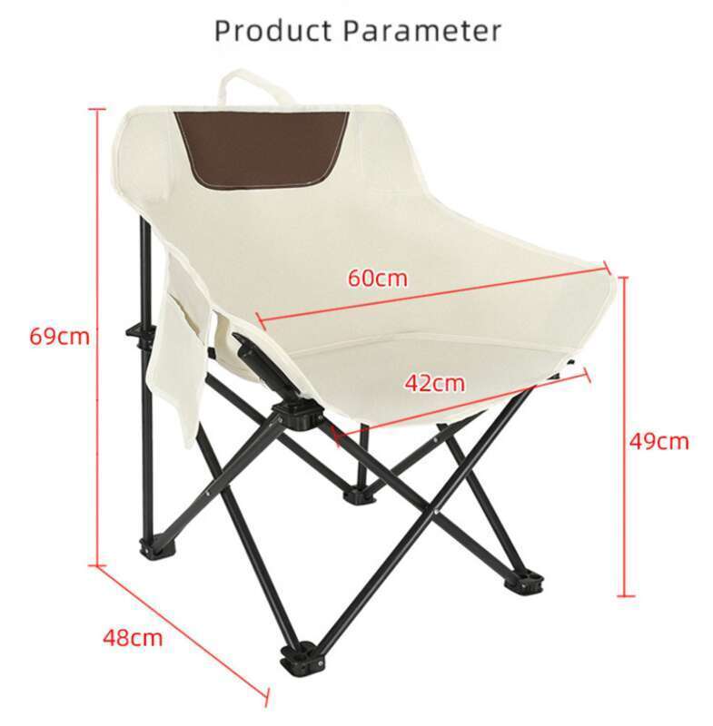 Relaxe e aproveite o tempo ao ar livre: cadeira dobrável com encosto grosso, super prática para acampamentos na praia_voghion.com