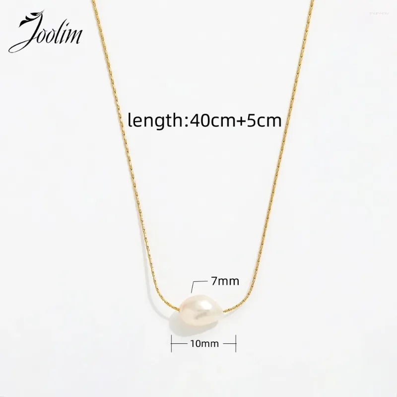 Chains Joolim Jewelry Wholesale No Fade Fashion Irregular Natural Freshwater Baroque Pearl Pendant Stainless Steel_voghion.com