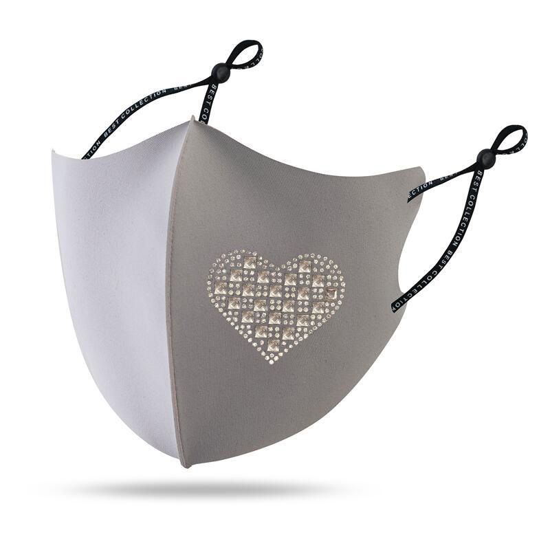 Nuovi accessori estivi Questa crema solare traspirante è una maschera per il viso in cotone di seta color pesca cuore diamante_voghion.com