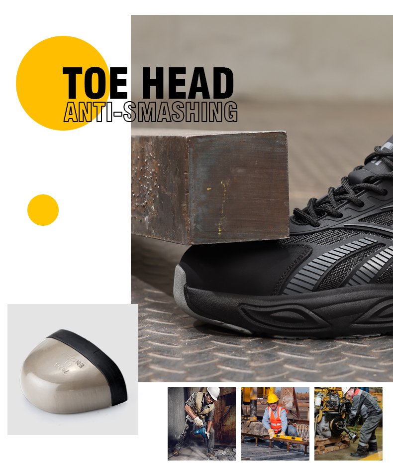 Buty robocze GUYISA z metalowym noskiem, lekkie, odporne na rozbicie i przebicie, rozmiar 5056 39-44_voghion.com