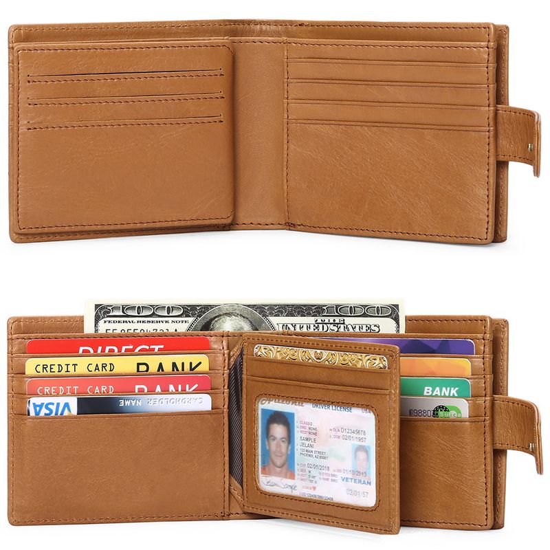 Herren kurze Lederbrieftasche Top-Schicht Rindsleder RFID Anti-Diebstahl-Bürste Mode Casual Außenhandel Brieftasche_voghion.com