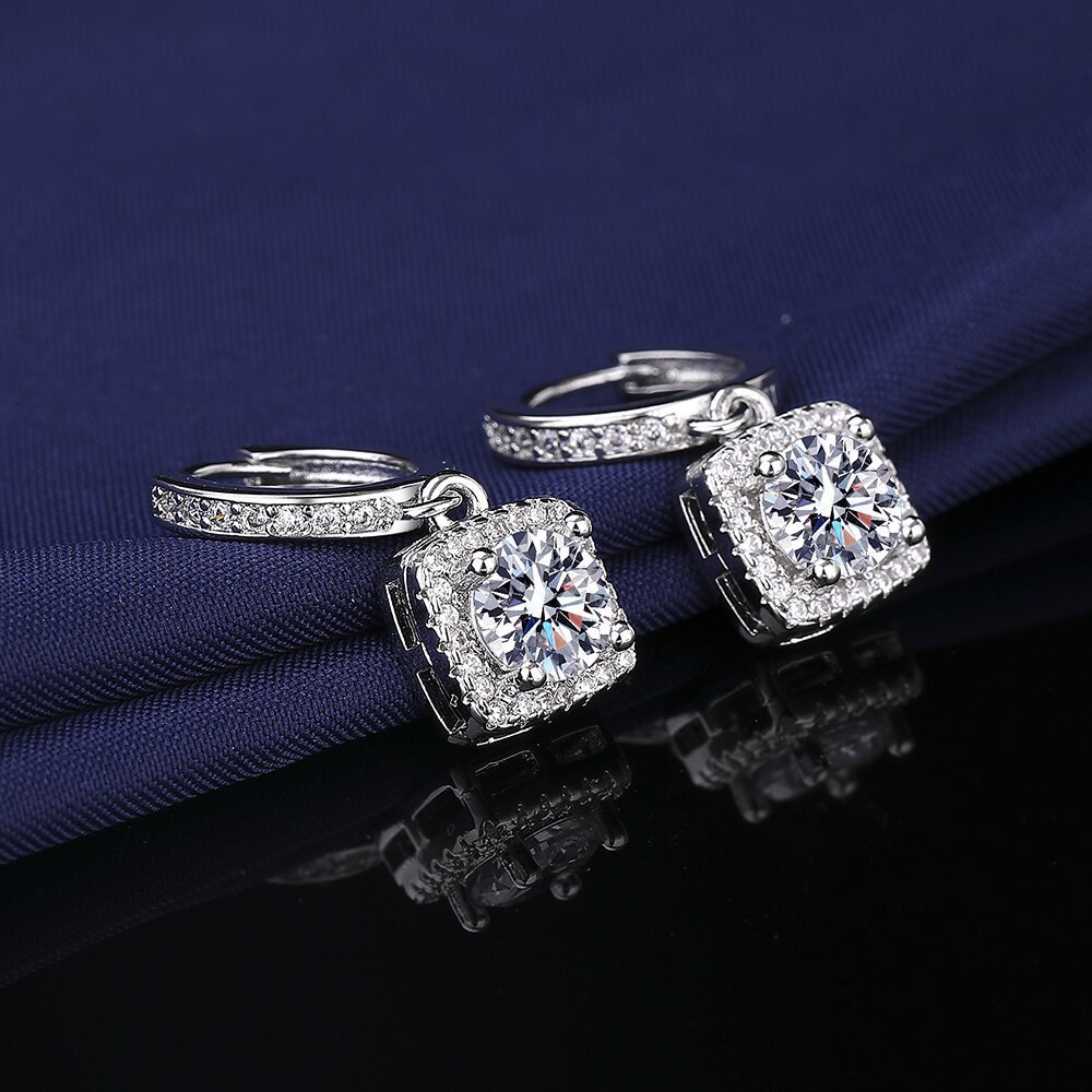 Live streaming hot selling fashion trendy princess square bag, one carat  Mosang stone silver women's zircon_voghion.com
