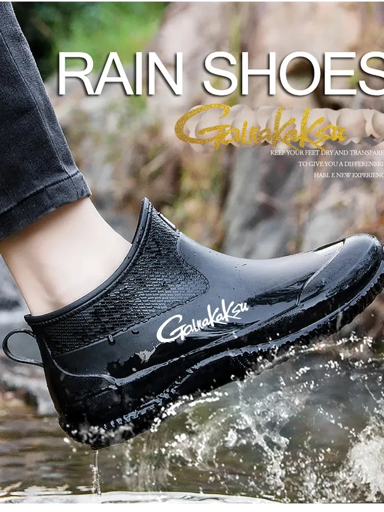 Bottes de pluie antidérapantes pour hommes, chaussures de randonnée en plein air, imperméables, tendance été hiver, pêche, Plus Veet, 35-45 240612_voghion.com