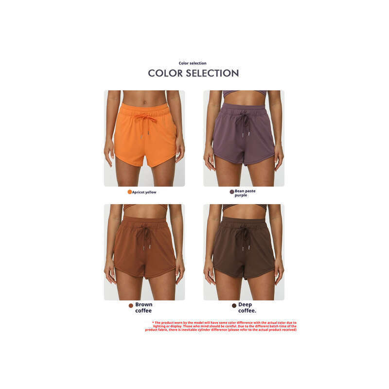 Pantalones cortos deportivos de tres piezas para mujer, finos, de verano, con cordón para yoga, fitness, running e informales_voghion.com
