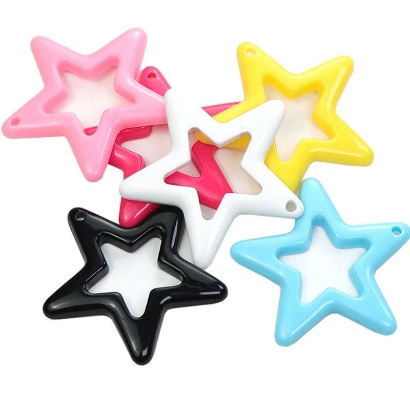 Anhänger Halsketten 10 stücke Stern Charme Komponente Candy Farbe Für DIY Keychain Neckchain Handwerk_voghion.com