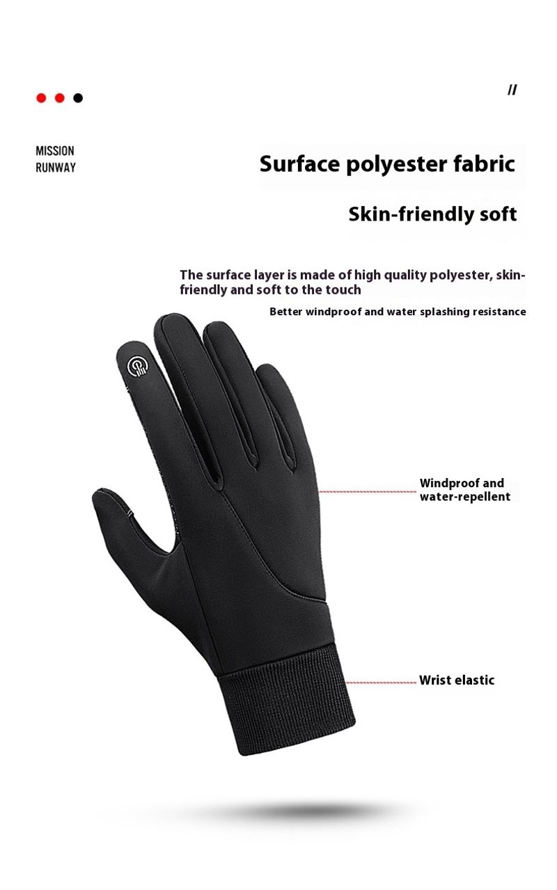 Outdoor sports autumn winter anti slip warm men's women's plush touch screen skiing and cycg windproof gloves_voghion.com