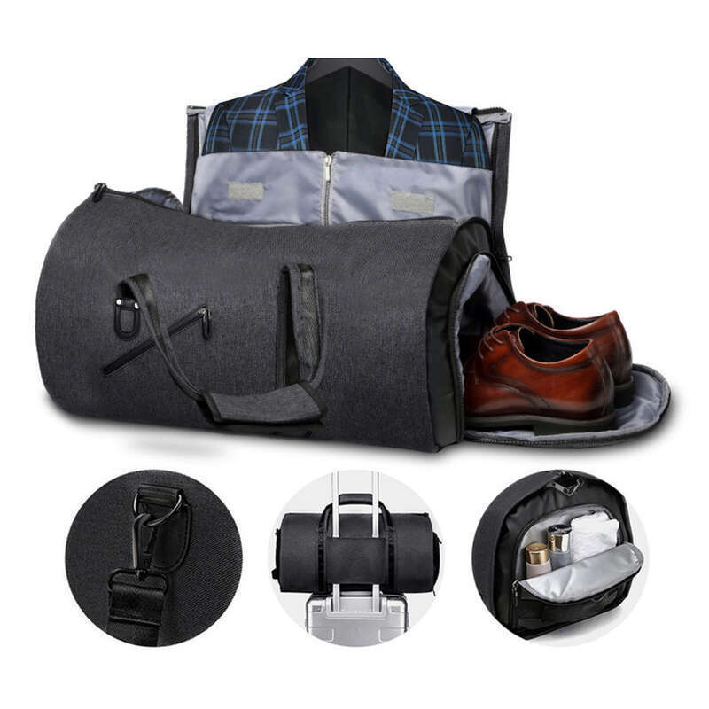 Handheld Folding Travel Herren Großer Anzug Organizer mit Schuhfach Sporttasche_voghion.com