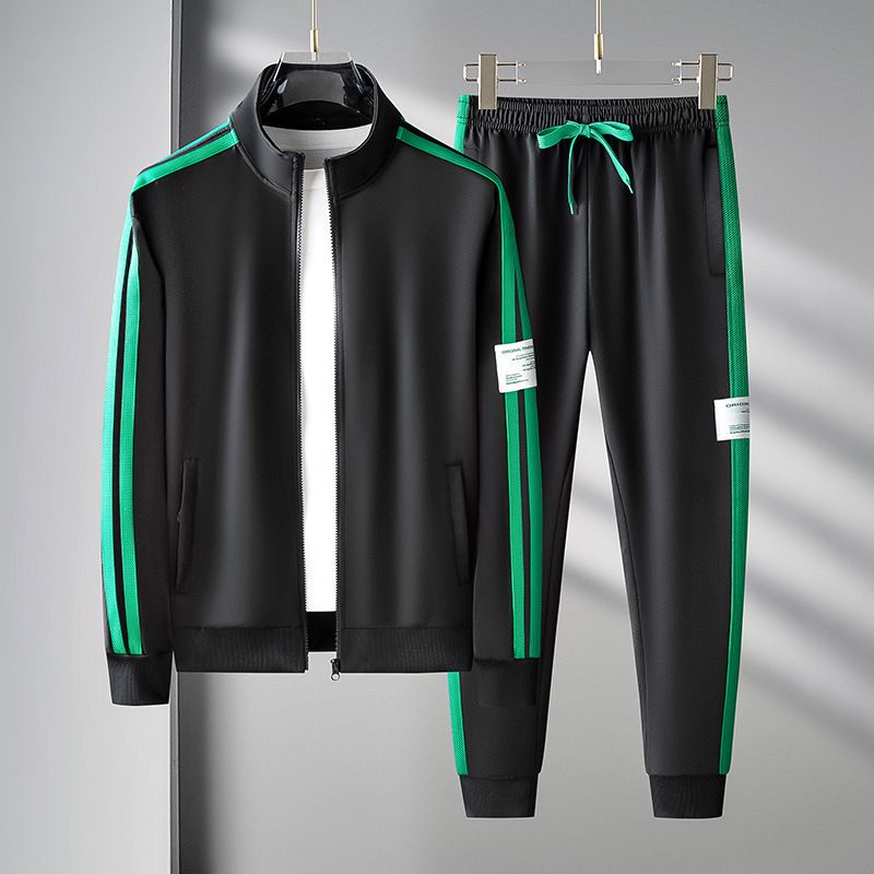 Günlük Spor İki Parça Erkek Kazak Pantolon Trend Genç Hırka Moda Takımı_voghion.com