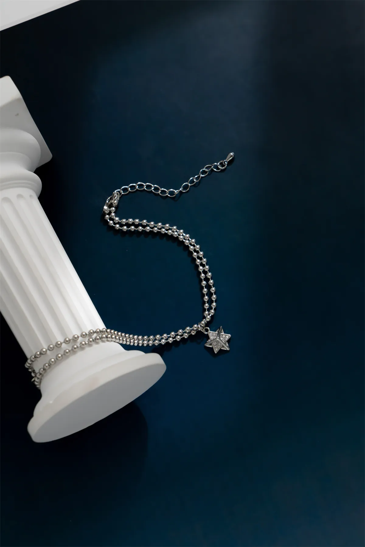 Pulseras de eslabones, joyería de moda, regalos, bola de metal bicapa, pulsera colgante de estrella de seis puntas de alta calidad para mujeres, hombres, fiesta_voghion.com