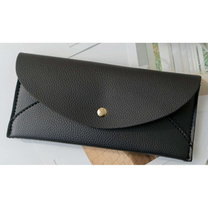 Nuovo portafoglio coreano da donna sottile lungo in pelle di mucca con semplice maniglia a bottone_voghion.com