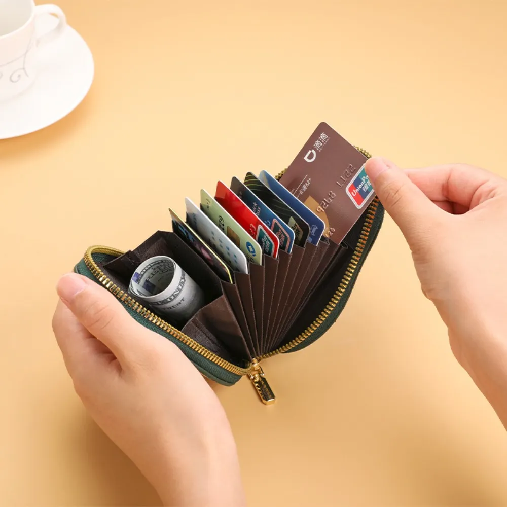 Portafoglio mini in pelle PU con 9 tasche, motivo: avocado, grande capacità, porta carte d'identità da donna_voghion.com