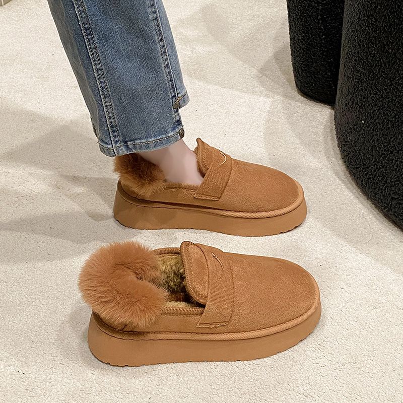 Internet-Promi-Hot-Selg-Schneestiefel mit dicken Sohlen 2024 neue koreanische Version plus Veet verdickte einfarbige warme Slipper_voghion.com
