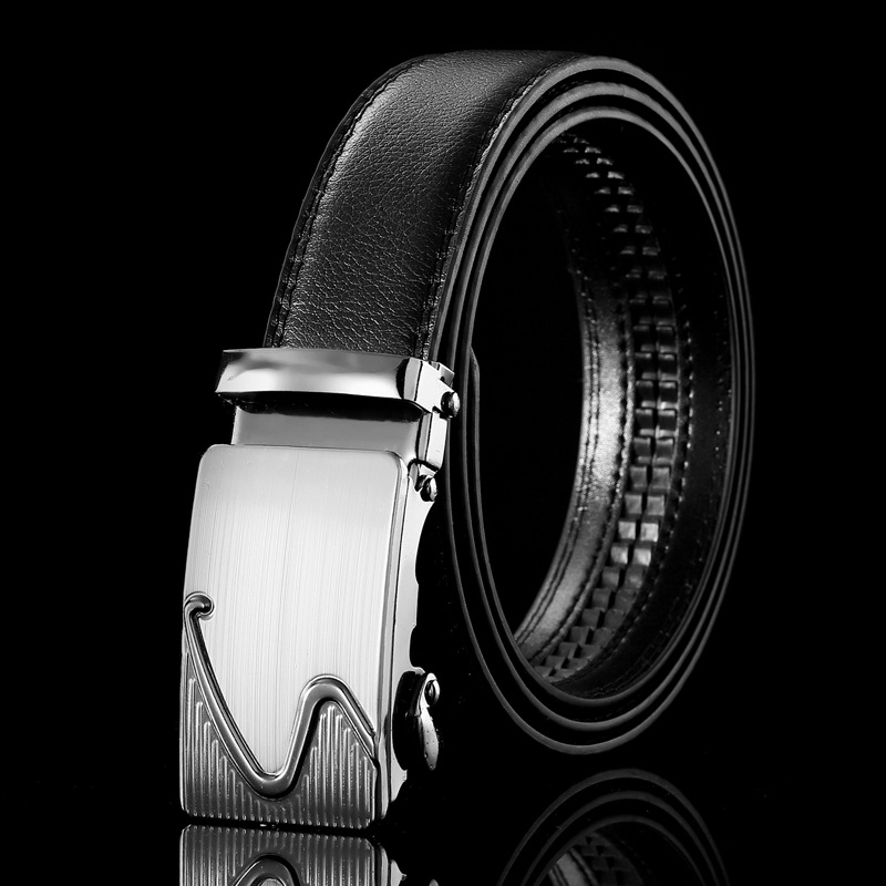 HOT Mens Business Style Belt Black Pu Leather Strap Male Waistband Automatic Buckle Men Top Quality Girdle Belts For Jeans_voghion.com