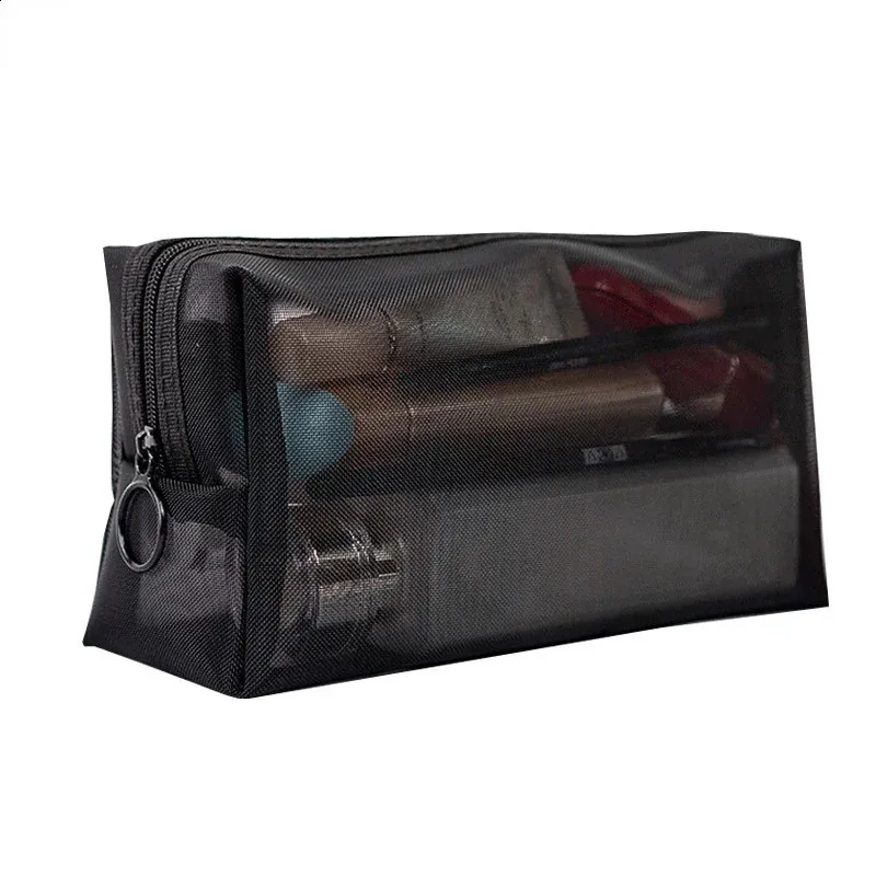 1 trousse de toilette noire pour femme, trousse de toilette transparente, trousse de maquillage, pochette de lavage, petite et grande taille_voghion.com