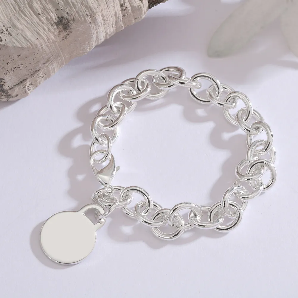 Mærke Enkel Klassisk Kærlighed Hjerte Designer Charm Armbånd S Sier Par Elsker Mænd Kvinder Elegant OL Link Chain Armbånd_voghion.com