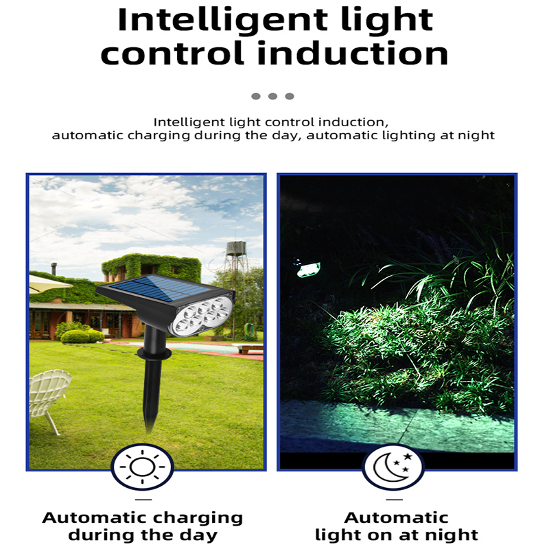 1 tk päikeseenergial töötav 7 LED-lamp Reguleeritav maapealne päikesevalgusti IP65 veekindel maastikuvalgusti välisvalgustus_voghion.com