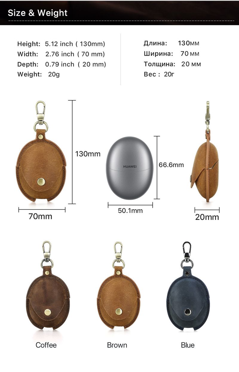 Potrivit pentru noua husă Huawei FreeBuds5, husă de protecție portabilă anti-cădere din piele de vacă pentru căști Bluetooth_voghion.com