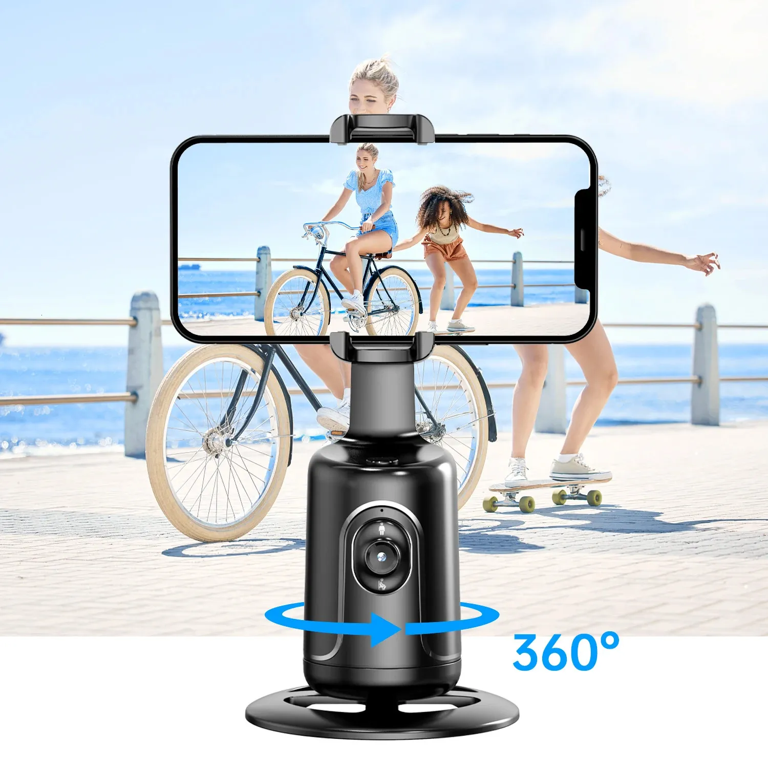 Selfieshow P01 Stabilisateur portatif universel à rotation automatique à 360° pour smartphone, vidéo en temps réel_voghion.com
