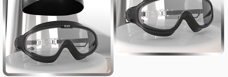 One-piece earplugs adult large frame high-definition waterproond anti-fog swimming glasses for men and women mya goggles_voghion.com