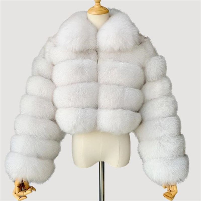 Vêtements pour femmes manches courtes en fourrure pour femmes automne et hiver hauts chauds manteau en peluche tendance_voghion.com