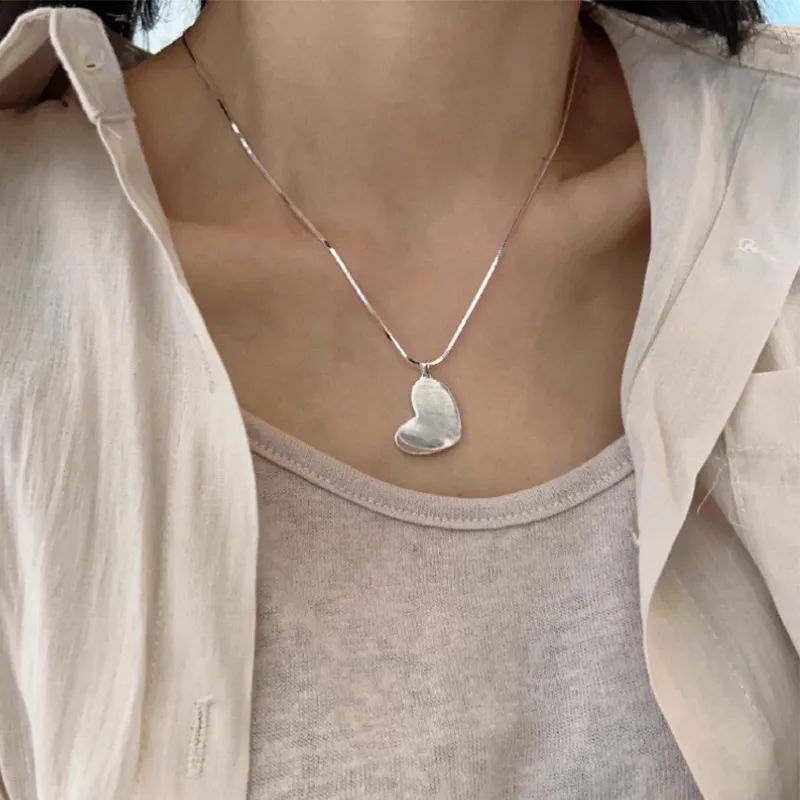 Catene Scrub Amore Cuore Collana Geometrica Per Donne Coppie Semplice Classico Trendy Clavicola Catena Anniversario Gioielli_voghion.com