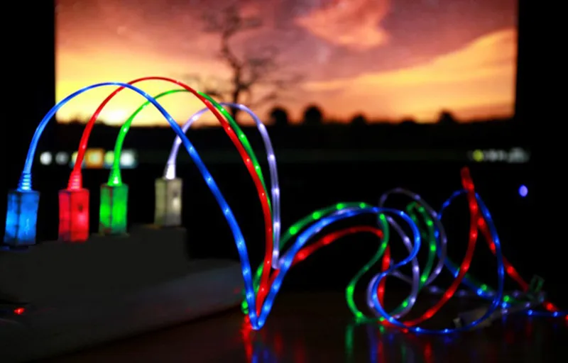 1m Cell Cables Led TPE Flash Light Up Data Line Mobile Phone Charger Glowing Android Micro USB Type C Cable_voghion.com