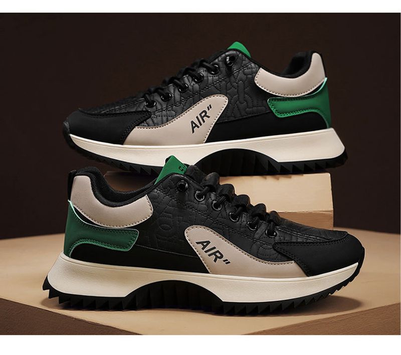 Atmungsaktive Sneakers Mode Dick gepolsterte Laufschuhe mit dicker Sohle Student Herrenschuhe_voghion.com