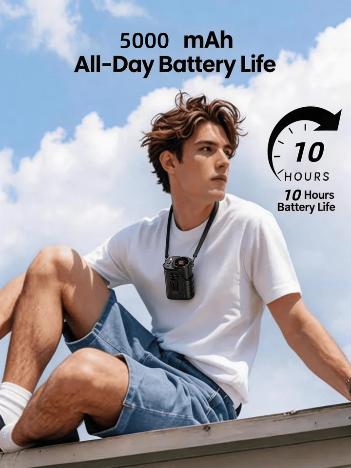 Portable Waist Fan With Power Bank Led Light And Quiet Cooling_voghion.com