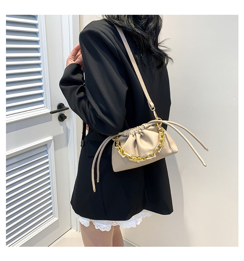Koreanische Version der Mode-Beuteltasche 2024 neue Handtasche Litschi-Muster einfache Kette Umhängetasche Kind und_voghion.com