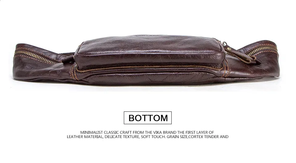 CONTACTS Rindsleder Herren Casual Kleine Gürteltasche für Handy und Kreditkarten Reise-Brusttasche 240829_voghion.com