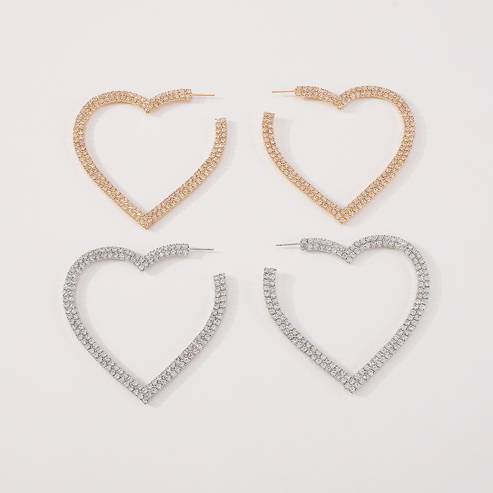 Super große Liebe Diamant-Legierung Ohrringe 2023 neue Internet-Promi High-End-Pfirsich herzförmige Ohrringe, Anhänger für_voghion.com