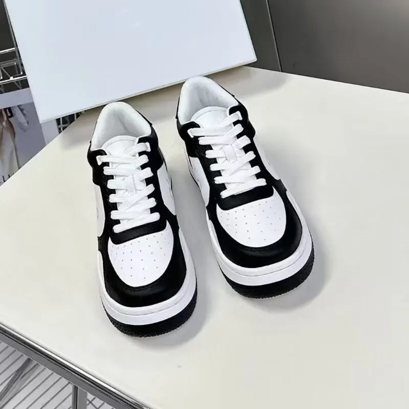 Women's Leather Platform Sneakers Casual Height Increasing Shoes_voghion.com