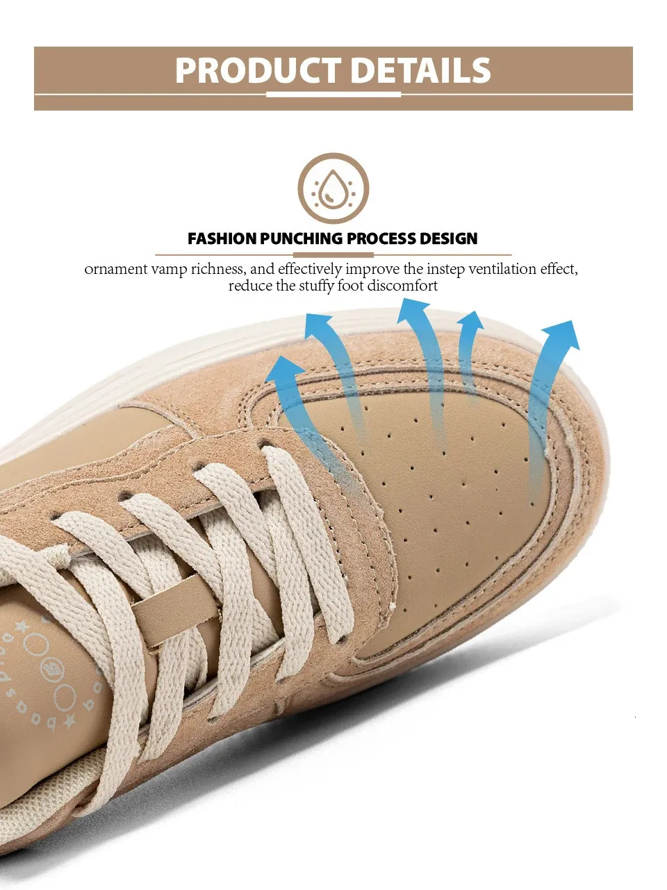 Platform Sneakers For Women Comfortable White Leather Skate Shoes_voghion.com