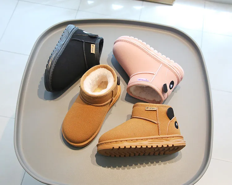 Fashion Children Casual Girls Boys Snow Warm Kids Boots Boy Winter Cashmere Cotton Shoes Sneakers_voghion.com
