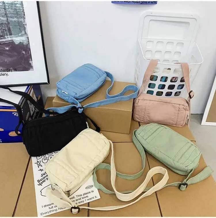 Weibliche 90er Jahre Y2K Canvas Textil Mini Square Umhängetasche für Telefon 2024 stilvolle kleine Größe Stoff Tasche Seite SG Beutel_voghion.com