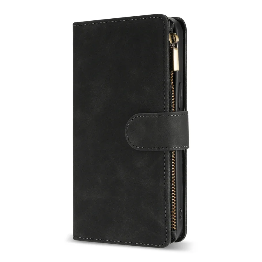 Leather Wallet Phone Case For Iphone With Magnetic Kickstand_voghion.com