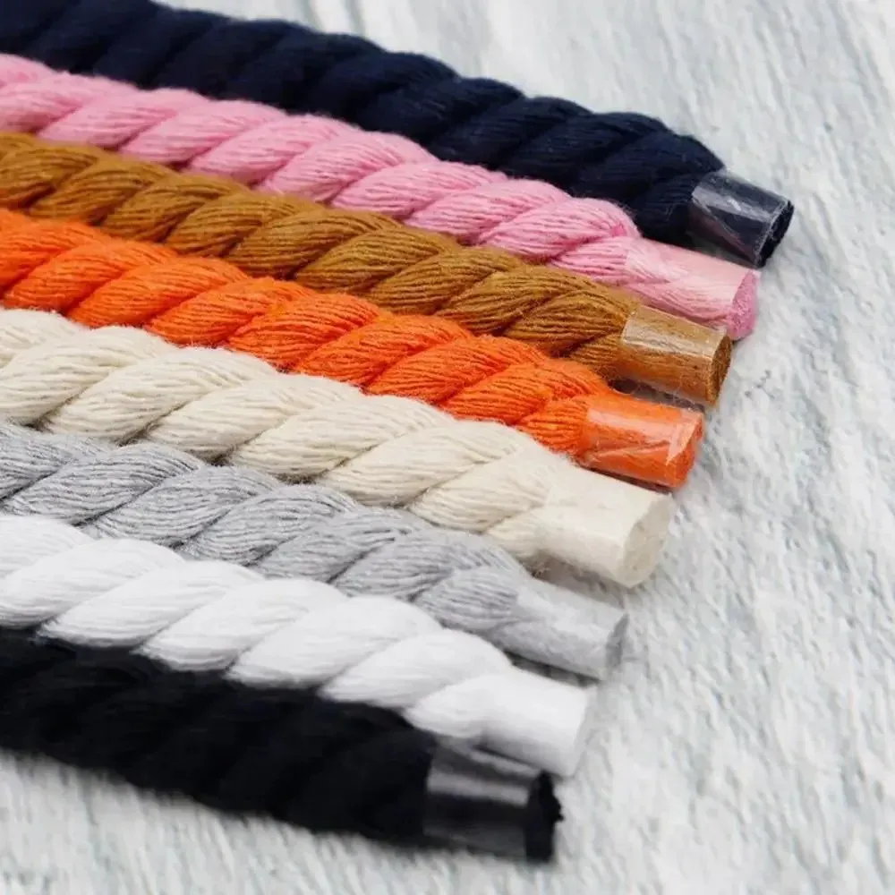 2 pezzi di lacci rotondi spessi in poliestere e cotone di alta qualità, tinta unita, larghezza 0,8 cm, 120 cm, 10 colori, lacci per scarpe audaci 250114_voghion.com
