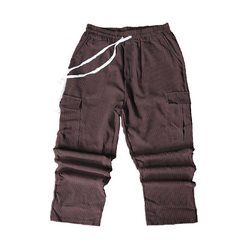 Independent Station American Corduroy Casual Pants Men's 2024 Spring Retro Loose Tooling Pockets Straight Pants Trousers_voghion.com