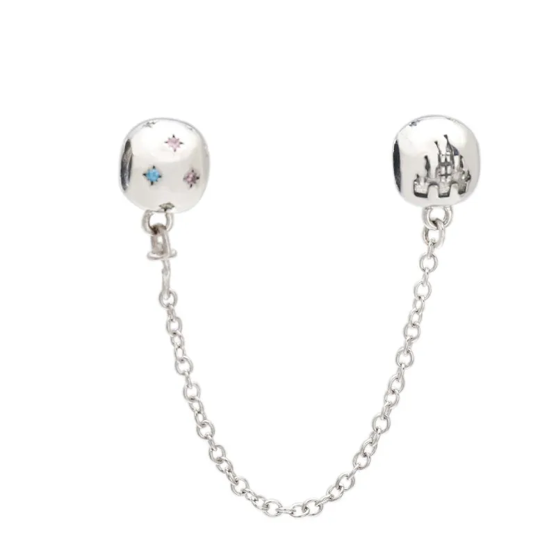 Designer Sterling Sier Loose Beads Beaded Bottle Cap Safety Chain Pendant Bracelets Original Fit S Charms Fashion_voghion.com