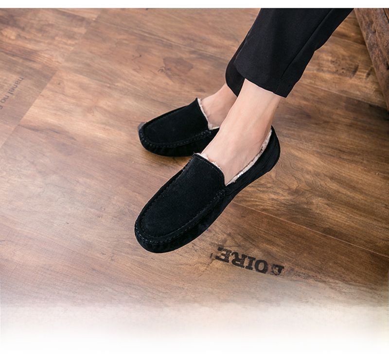 501-3 Wanter Männer Bean Cotton Driving Low-Top Mid-Mouth Flip-On waarm flaach Casual Liederschuhe mat Veet_voghion.com