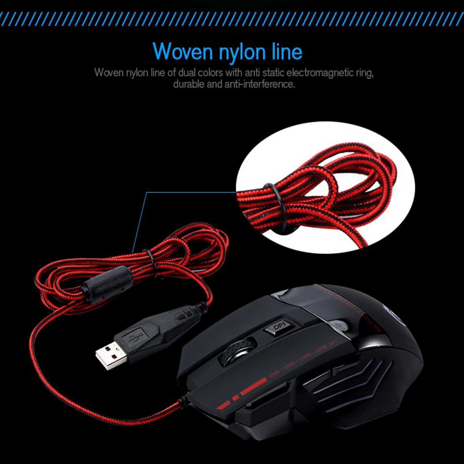 Colorful 7D glowing game mouse wired MOUSE 3200dpi firepower key batch 7_voghion.com