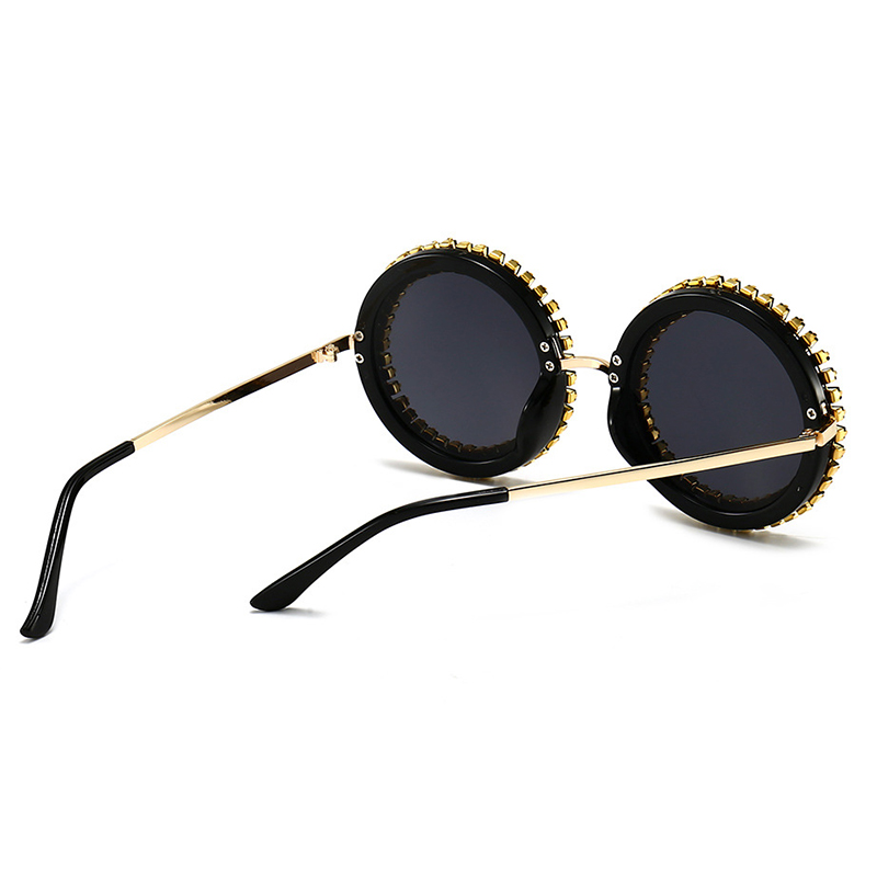Brand Designer Round Diamond Sunglasses Women Fashion Vintage Party Travel Steampunk Sun Glasses Sexy Ladies Shades_voghion.com