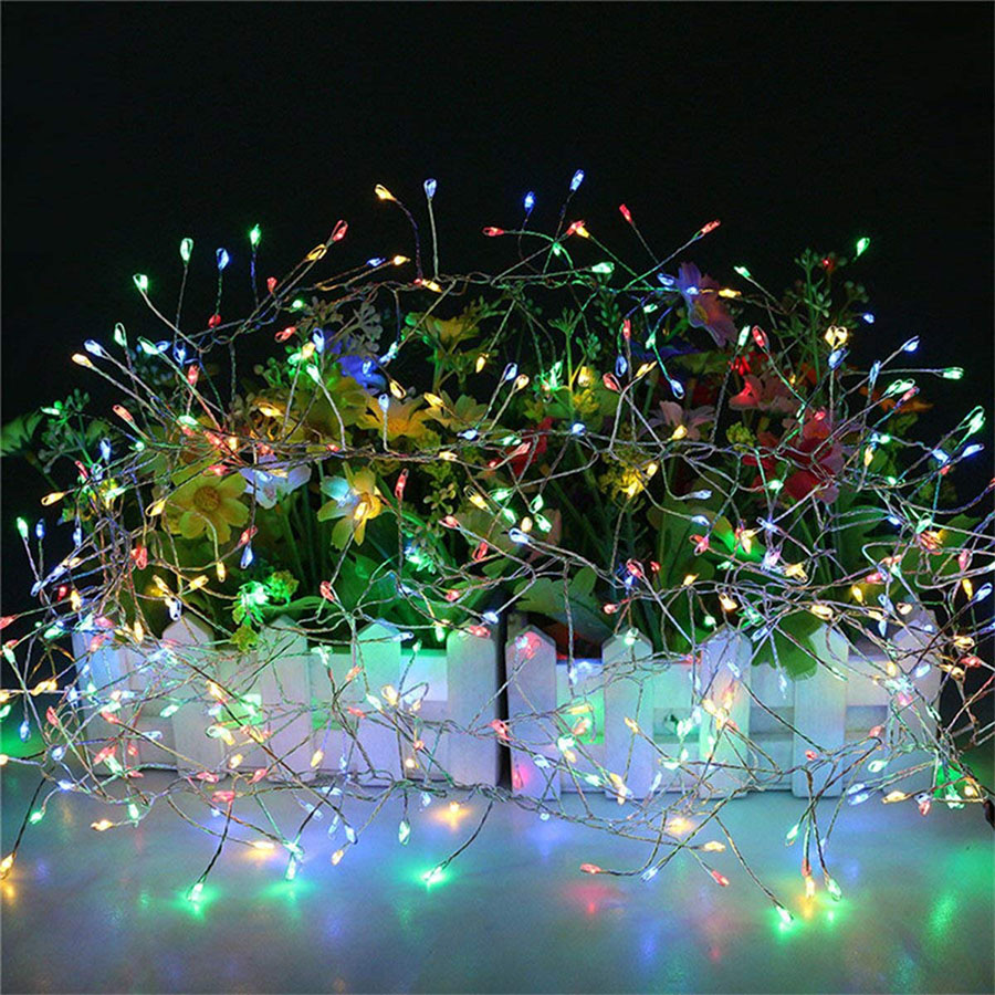 Luci a LED a forma di corda da 2 m e 5 m, con filo di rame, petardi, ghirlande di luci a forma di farfalla, luci per decorazioni di feste di Natale e matrimonio_voghion.com