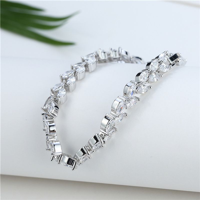 Bracciale con foglia di vimini e zirconi in cristallo Joseph Rice da donna, vendita diretta di gioielli_voghion.com