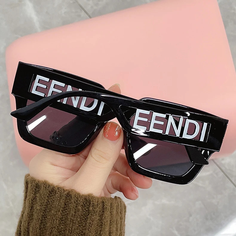 Brand Designer Women Sun Glasses  Trendy Oversized Square Men Sunglasses Retro Hollowed Letter Eyewear UV400 Goggles_voghion.com
