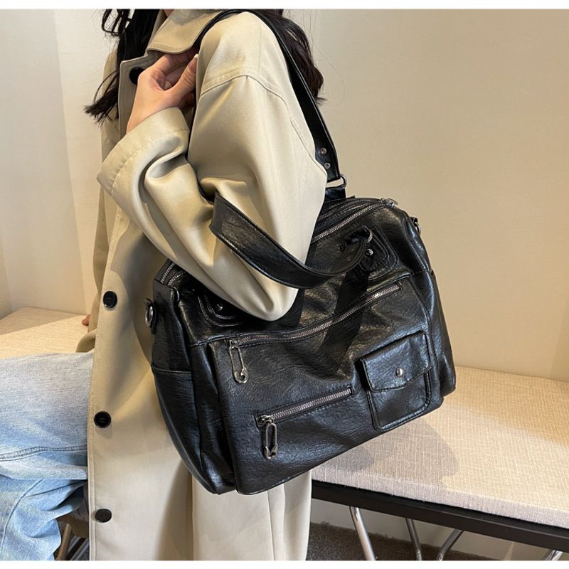 Einzelner Schulter Crossbody Business Gepäcktasche große Kapazität weibliche Tasche lässig Retro Reise Handtasche_voghion.com