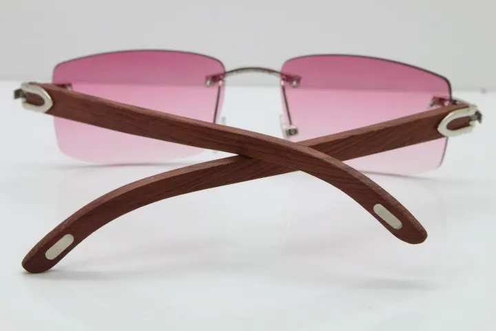 Rimless Wood Frame Men Sunglasses For Driving And Outdoors_voghion.com