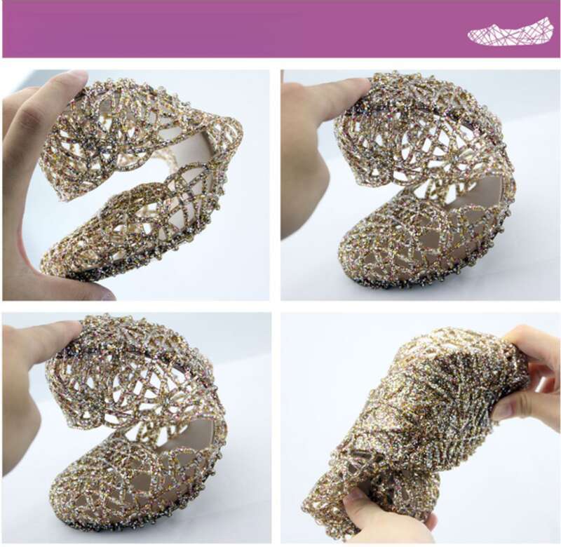 Baotou Sandals Summer Crystal Hollow Dance Flat Soft Bottom Hole Jelly Women's Shoes_voghion.com