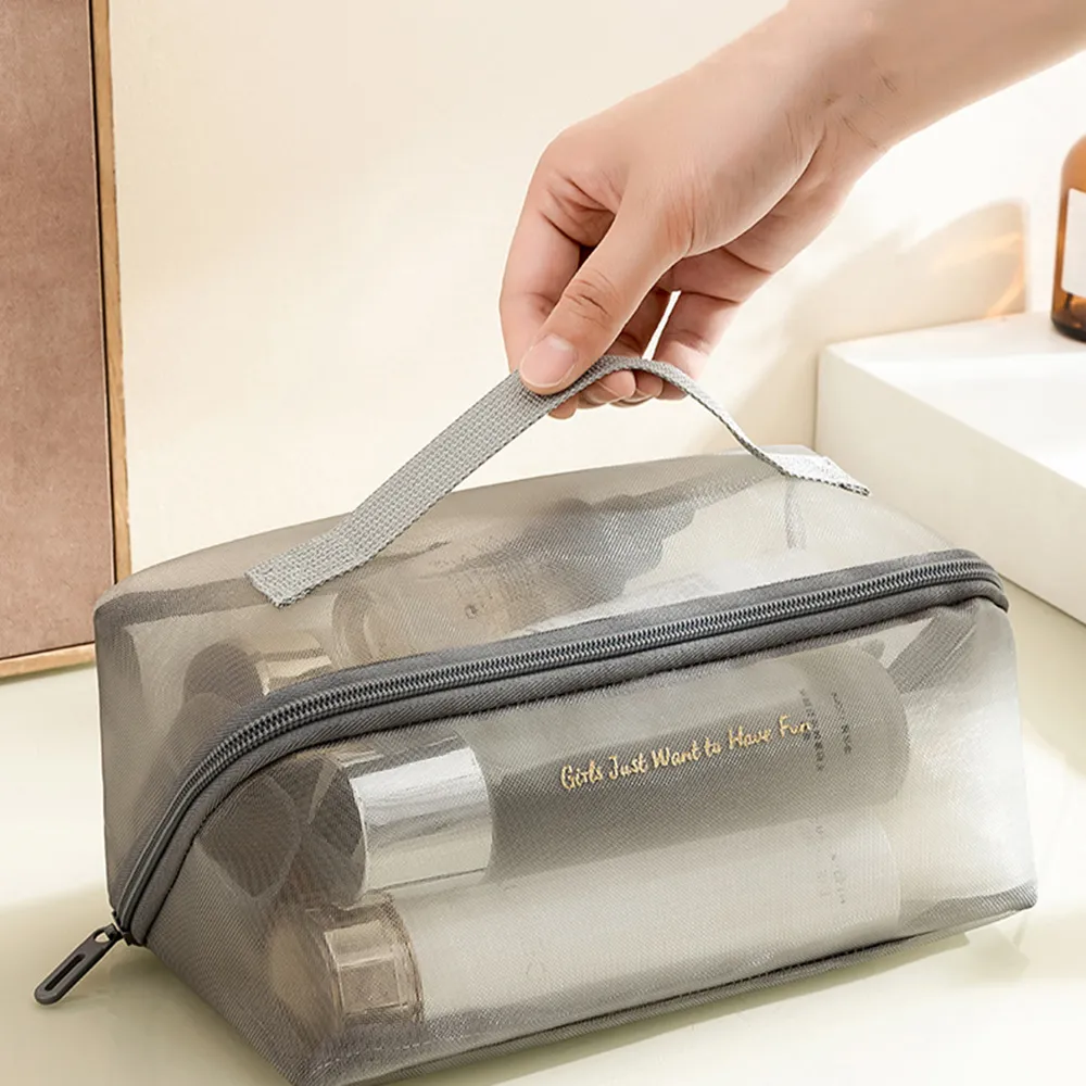 Zipper Transparent Mes Makeup Large Capacity Make Up Toiletry Was Bags Women Travel Portable Cosmetic Bag Storage_voghion.com