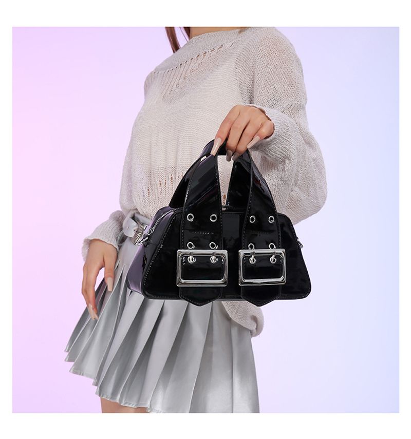 Damen 2024 Neue supermodische tragbare kleine quadratische Tasche Koreanische Ausgabe glänzende Premium strukturierte_voghion.com